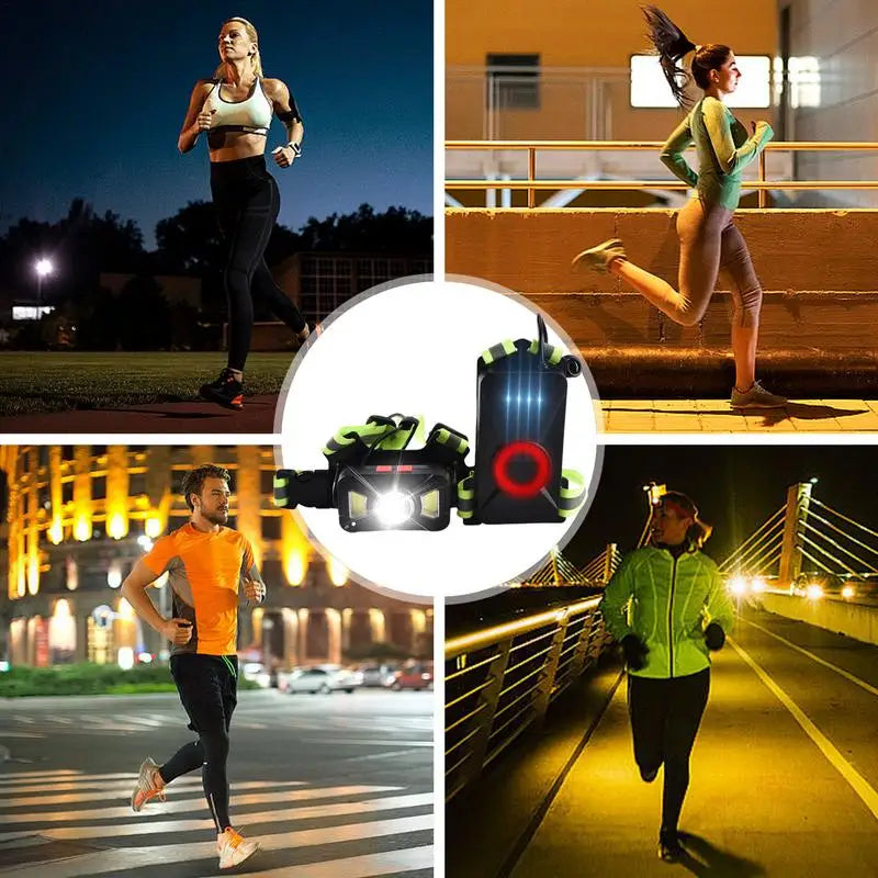 LED Running Vest Running Lights Ultra Bright with Rechargeable Battery 65 Adjustable Beam Angle USB Night Running LED Light