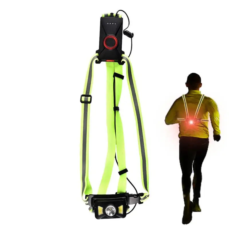 LED Running Vest Running Lights Ultra Bright with Rechargeable Battery 65 Adjustable Beam Angle USB Night Running LED Light